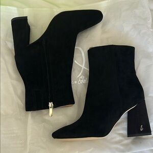 Sam Edelman Codie, Black, Suede Ankle Boots Size 6.5